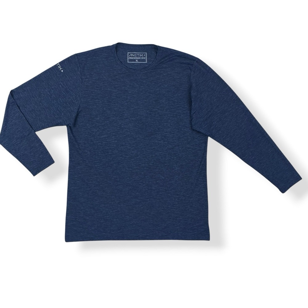 ANETIK T-Shirt Men Size XL Dark Blue Low Pro Tech UPF 30+ Long Sleeve MVLPRL8
